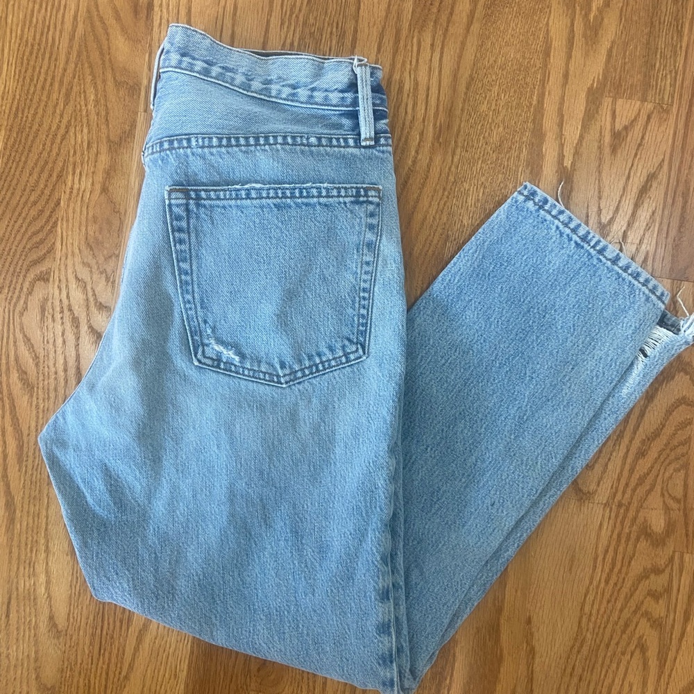 Frame Denim Light Blue Distressed High-Rise Jeans 30